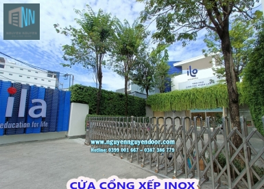 CÔNG TRÌNH CỬA CỔNG XẾP INOX TẠI ILA THOẠI NGỌC HẦU, TÂN PHÚ