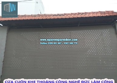 CỬA CUỐN KHE THOÁNG CÔNG NGHỆ ĐỨC LÀM CỬA CỔNG TẠI QUẬN 12, TP HCM