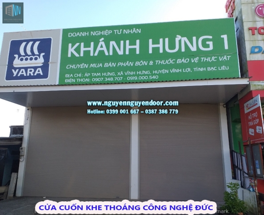 CỬA CUỐN KHE THOÁNG CÔNG NGHỆ ĐỨC TẠI VĨNH LỢI, BẠC LIÊU 