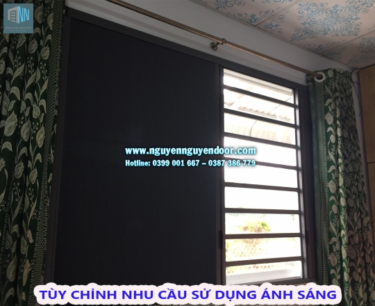 CỬA RÈM TỔ ONG KẾT HỢP LƯỚI CHỐNG MUỖI TẠI LONG AN